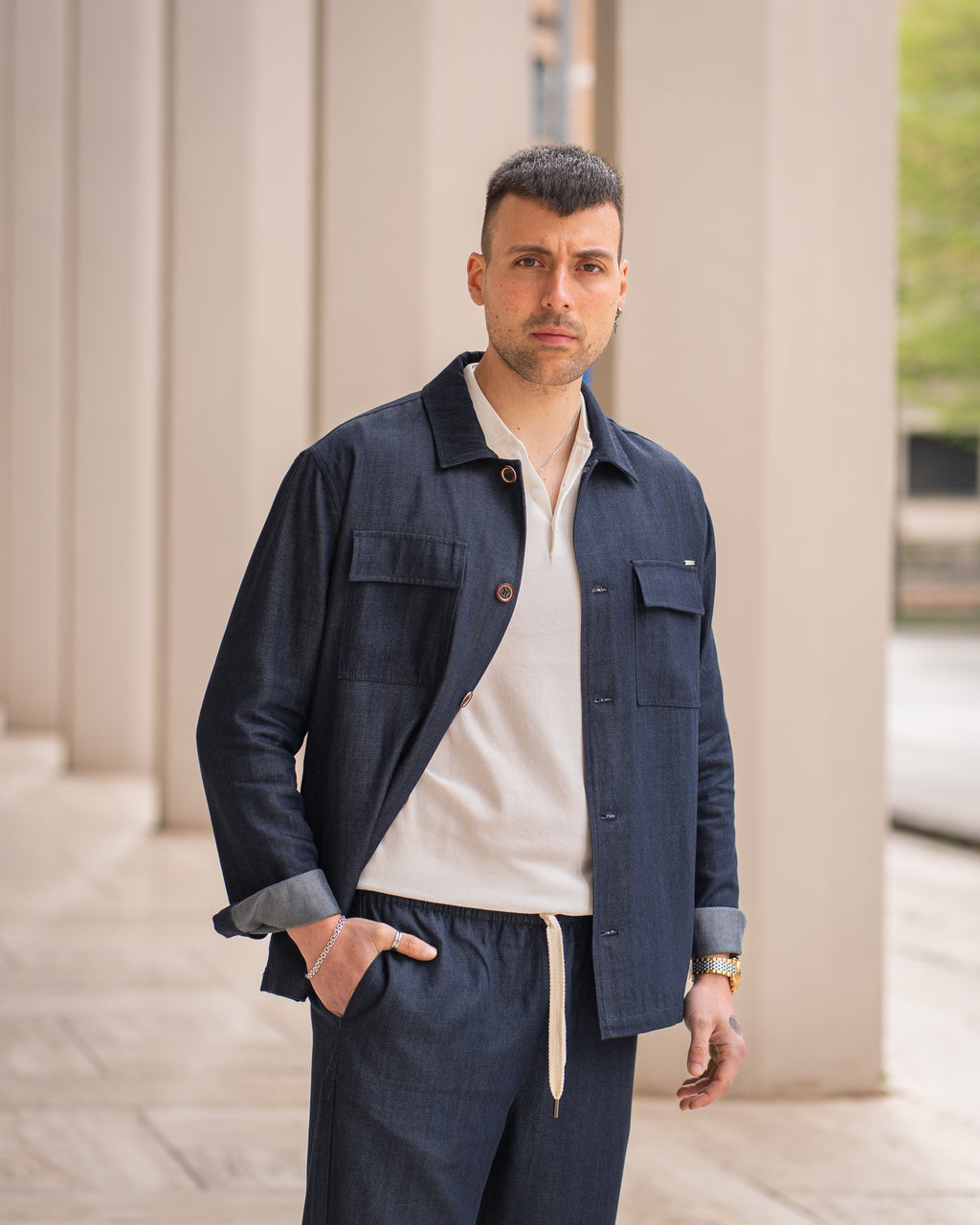 GIANNI LUPO OVERSHIRT IN DENIM JAPAN