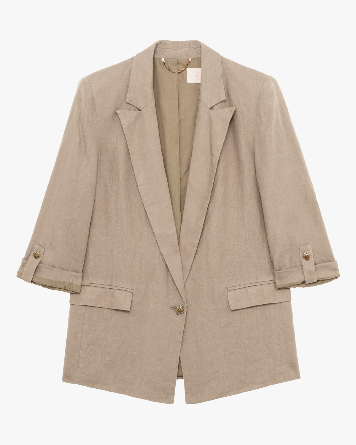 GL FOR HER BLAZER CON MANICA ABBOTTONATA IN LINO