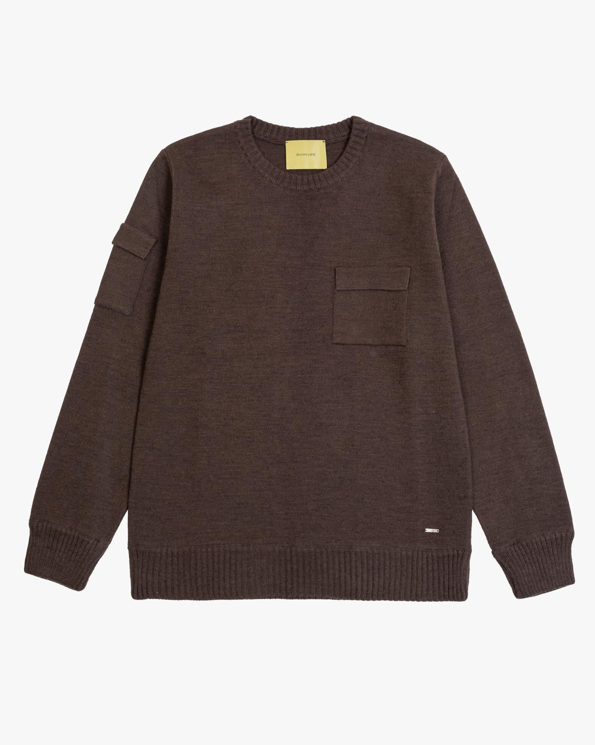 GIANNI LUPO MAGLIONCINO LANA CON TASCONI