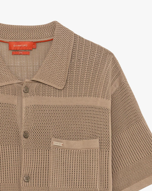 GIANNI LUPO CARDIGAN CROCHET CON TASCONE