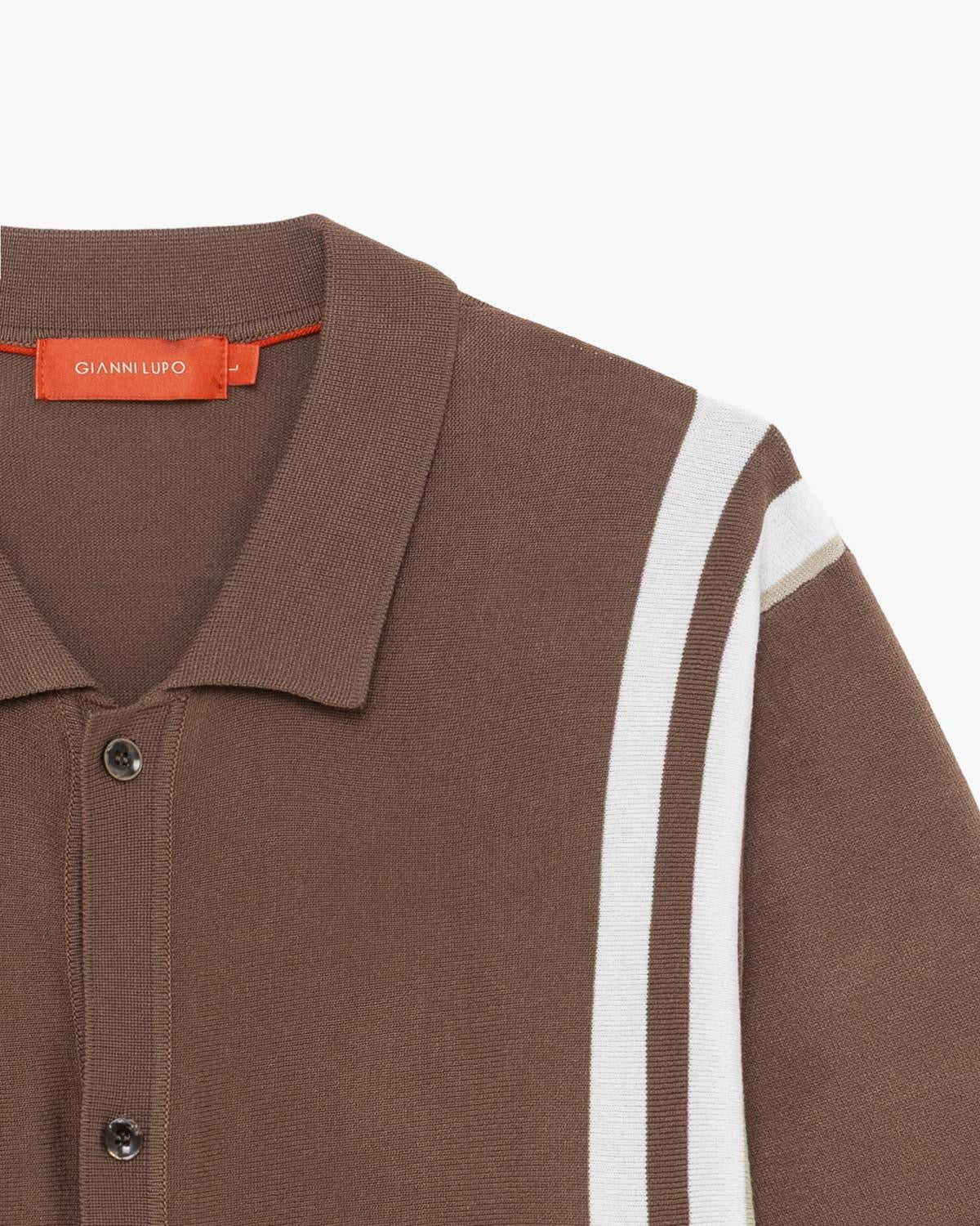 GIANNI LUPO CARDIGAN RIGATO BICOLORE