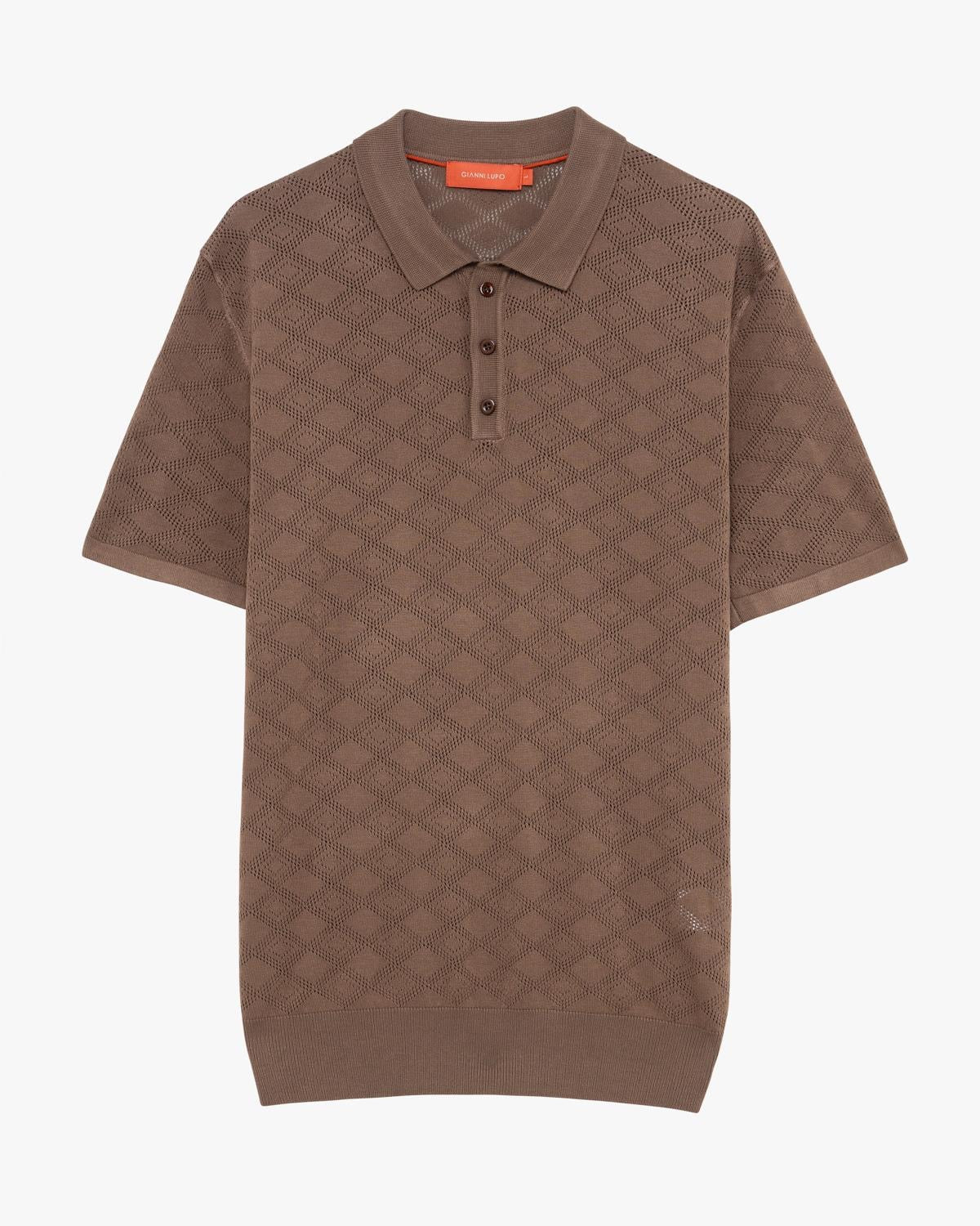 GIANNI LUPO POLO RICAMATA RHOMBUS