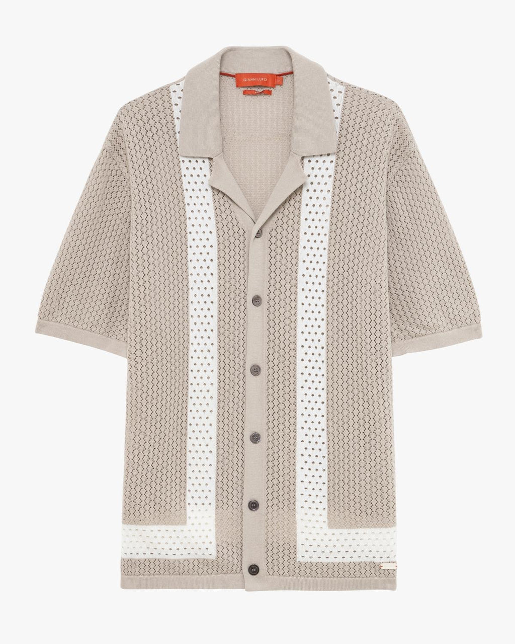 GIANNI LUPO CARDIGAN CROCHET CON RIGA VERTICALE