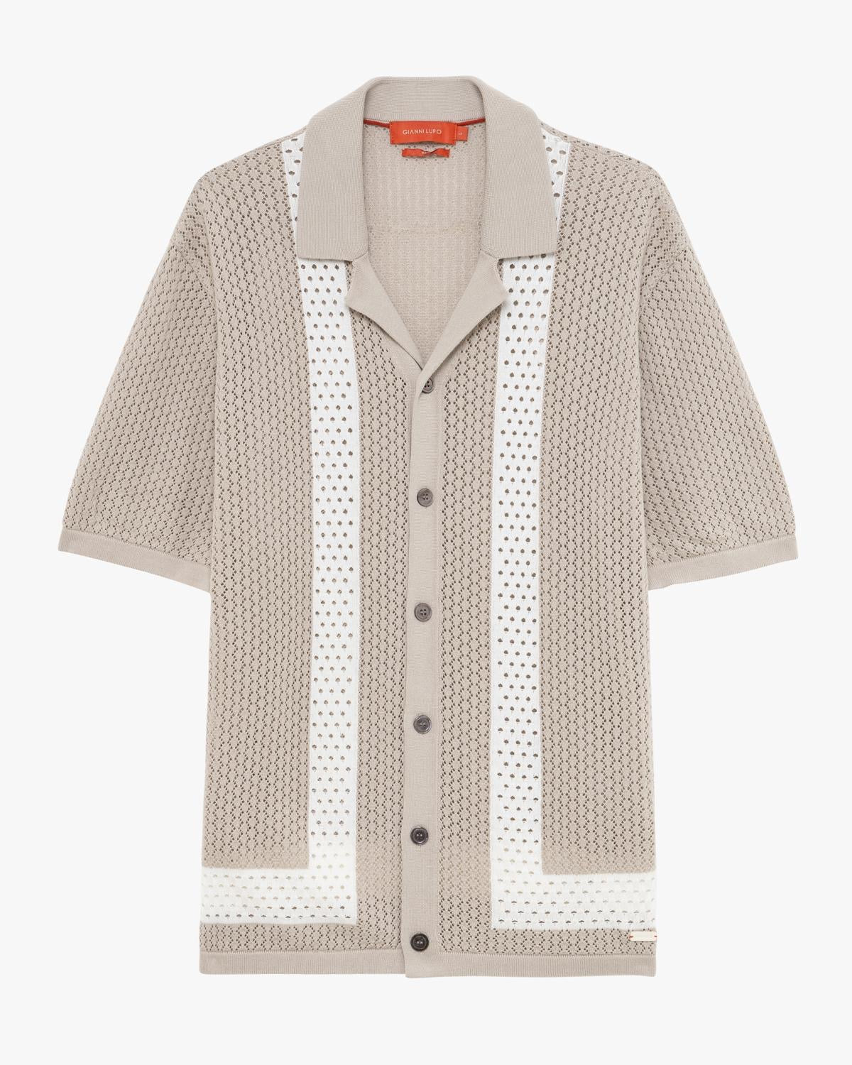 GIANNI LUPO CARDIGAN CROCHET CON RIGA VERTICALE