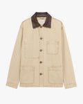 GIANNI LUPO OVERSHIRT IN DENIM CON COLLO IN ECOPELLE