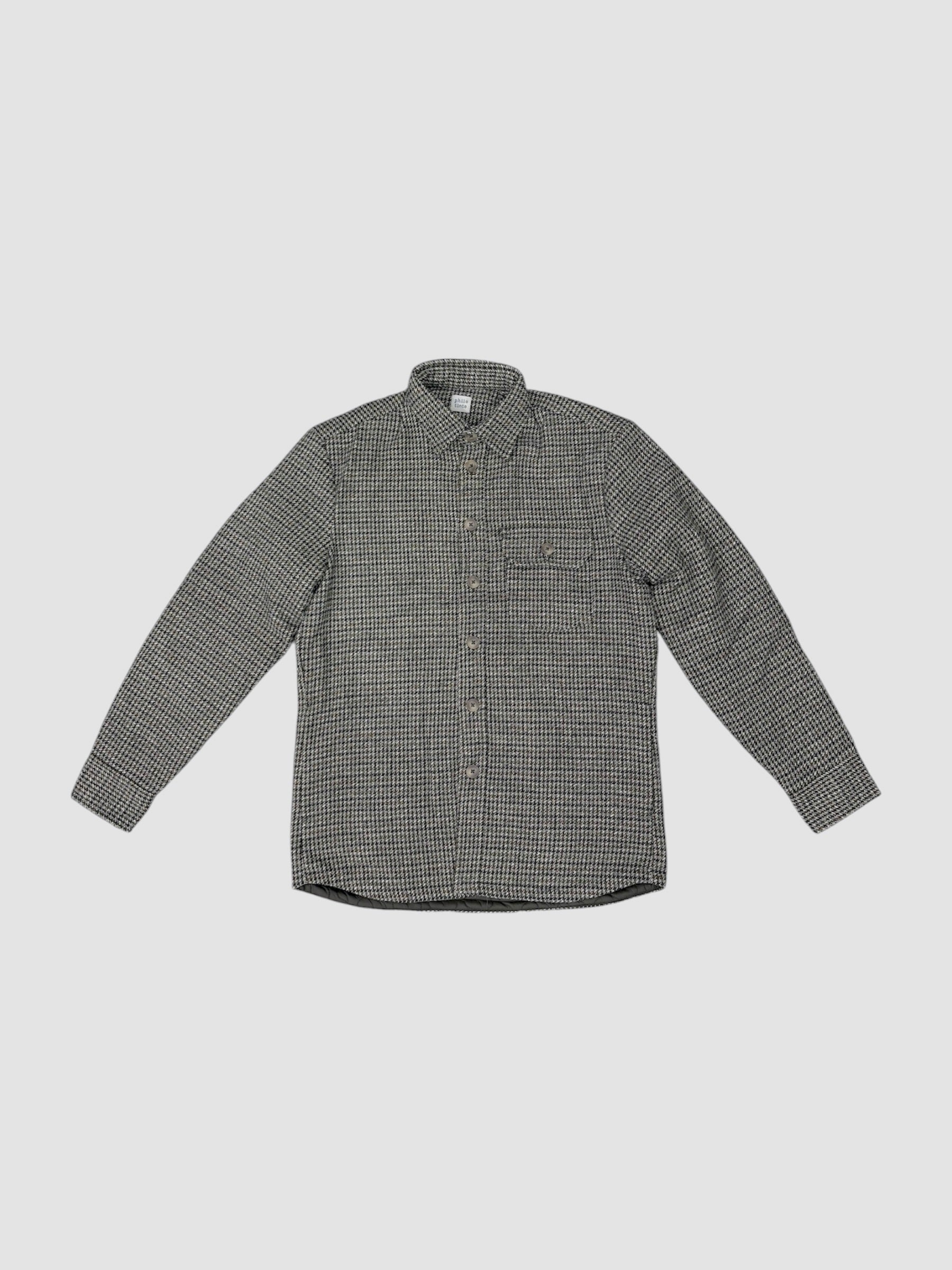 PHILOTINTO OVERSHIRT CON TASCONE IMBOTTITA PIED DE POULE