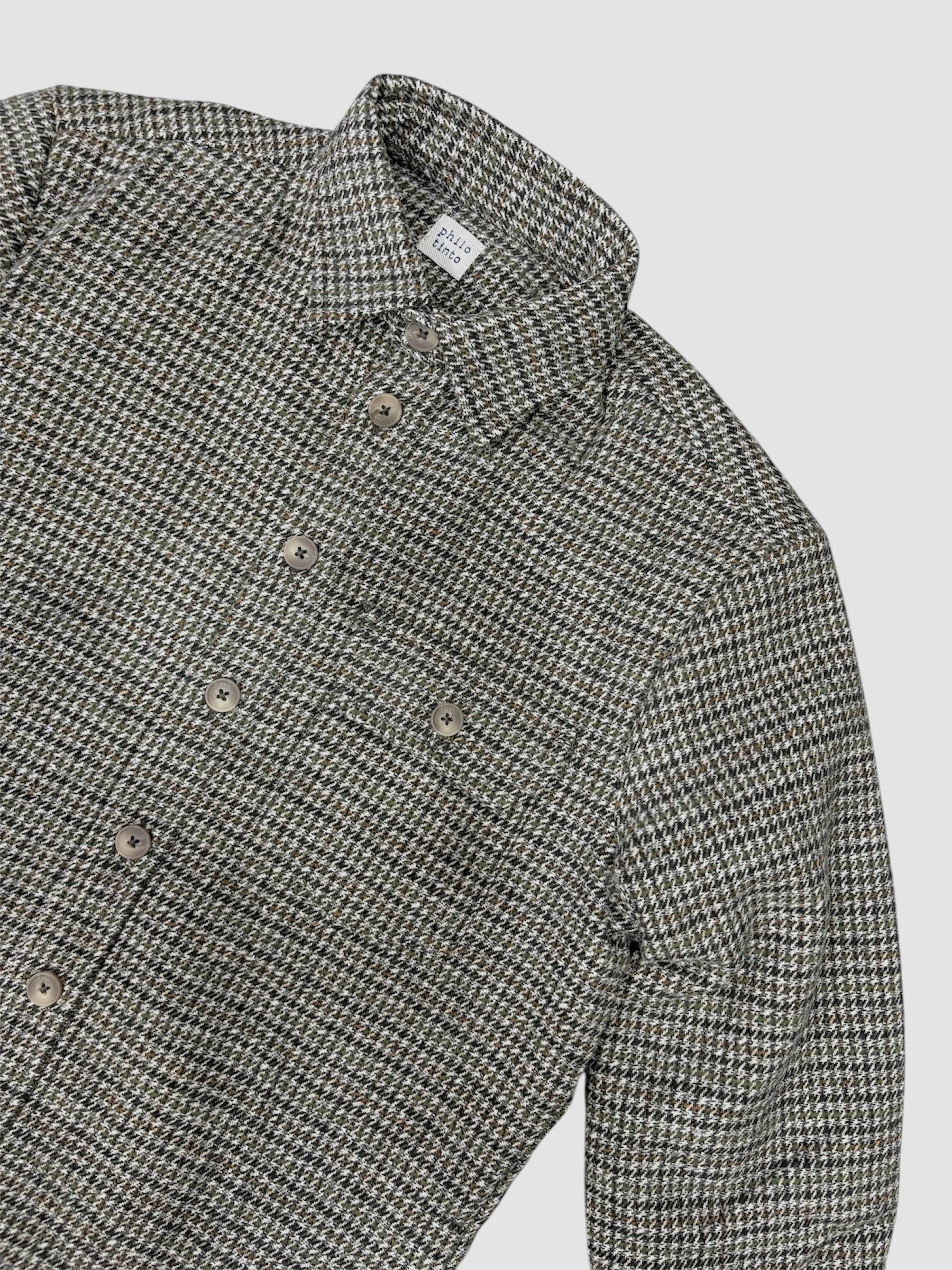 PHILOTINTO OVERSHIRT CON TASCONE IMBOTTITA PIED DE POULE
